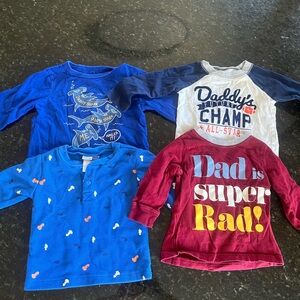 Kids Graphic Long Sleeve Shirts - Blue, Red, White